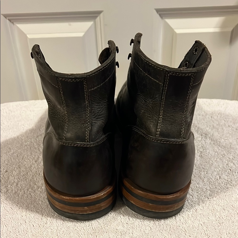 Truman Boot Co Dark Brown Rugged Leather Boots - size 12.5 width EE - Picture 4 of 8